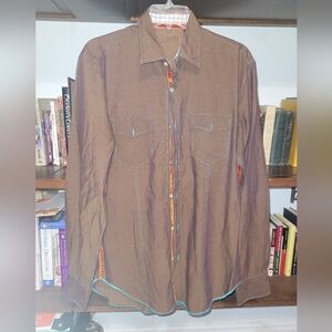 Arnold Zimburg Men's Brown Casual Button Down Shirt